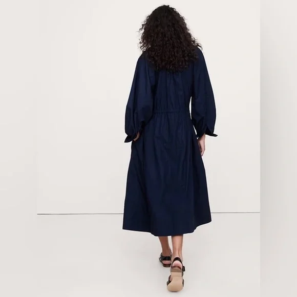 NWT! Banana Republic Cotton Poplin Midi Shirt Dress - Picture 2 of 8